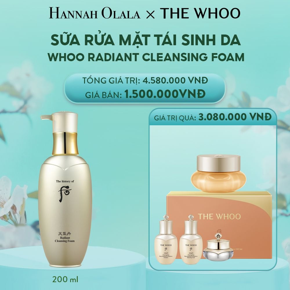  E1989: DEAL 13: SỮA RỬA MẶT TÁI SINH DA WHOO CHEONGIDAN RADIANT CLEANSING FOAM 200ML 