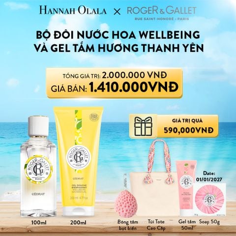  A181_Deal 3: BỘ ĐÔI NƯỚC HOA ROGER&GALLET WELLBEING 100ML VÀ GEL TẮM 200ML 