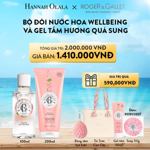  A181_Deal 3: BỘ ĐÔI NƯỚC HOA ROGER&GALLET WELLBEING 100ML VÀ GEL TẮM 200ML 