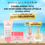  A161_Deal 12: COMBO DƯỠNG TAY & MÔI NUXE HANDCREAM 50ML & LIP BALM 15G (MẬT ONG/HOA HỒNG) 