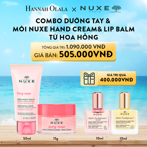  A161_Deal 12: COMBO DƯỠNG TAY & MÔI NUXE HANDCREAM 50ML & LIP BALM 15G (MẬT ONG/HOA HỒNG) 