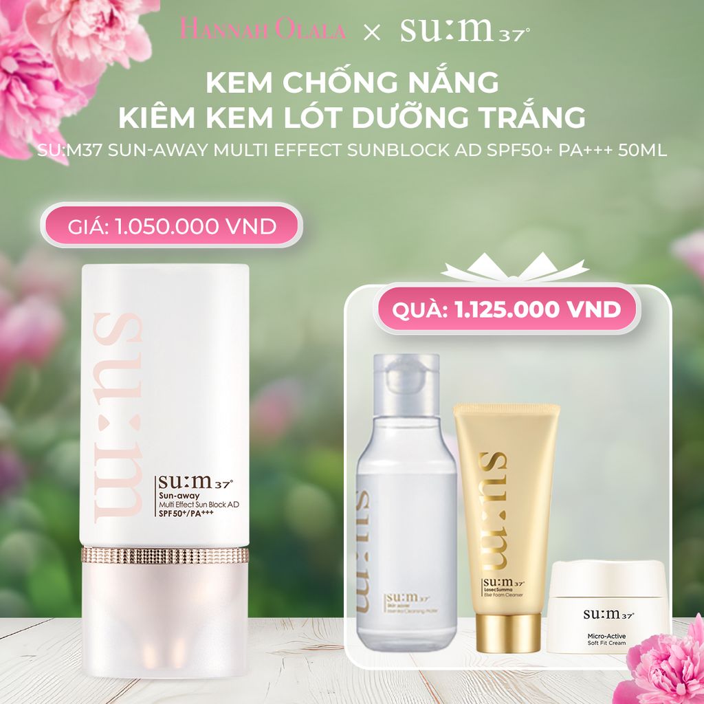  A1327_DEAL 22: KEM CHỐNG NẮNG KIÊM KEM LÓT DƯỠNG TRẮNG SU:M37 SUN-AWAY MULTI EFFECT SUNBLOCK AD 50ML 