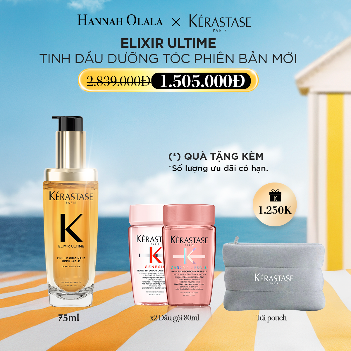  T13_DEAL 13: [FLASH DEAL] TINH DẦU DƯỠNG TÓC BÁN CHẠY NHẤT THẾ GIỚI ELIXIR ULTIME 75ML (PHIÊN BẢN MÀU VÀNG) 