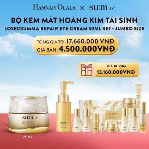  A49_DEAL 40: BỘ KEM MẮT HOÀNG KIM TÁI SINH SU:M37 LOSECSUMMA REPAIR EYE CREAM 50ML SET - JUMBO SIZE 