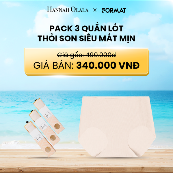  A76_DEAL 2: PACK 3 QUẦN LÓT THỎI SON SIÊU MÁT MỊN FORMAT (BE FREE SIZE) 