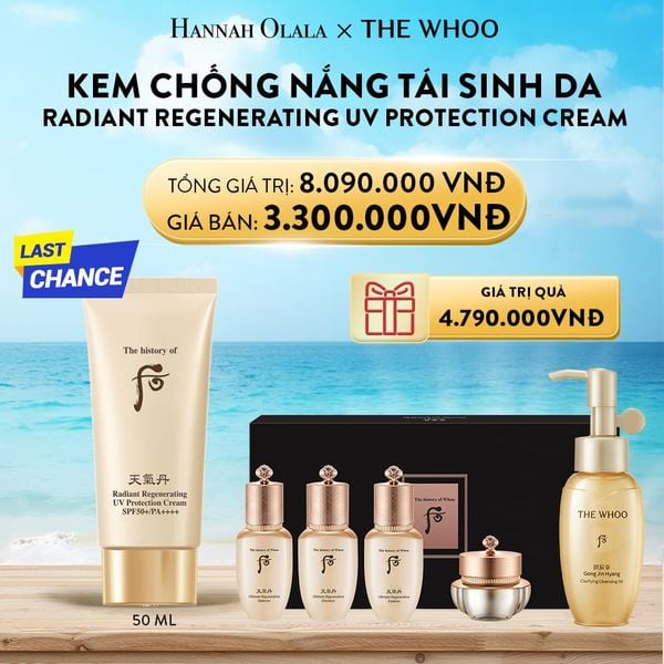 A20_DEAL 14: KEM CHỐNG NẮNG TÁI SINH DA WHOO CHEONGIDAN RADIANT REGENERATING UV PROTECTION CREAM 50ML 