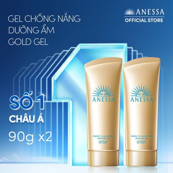  C31: DEAL 7: COMBO GEL CHỐNG NẮNG DƯỠNG DA DƯỠNG ẨM BẢO VỆ HOÀN HẢO ANESSA GOLD GEL SPF50+ PA++++ 90GX2 
