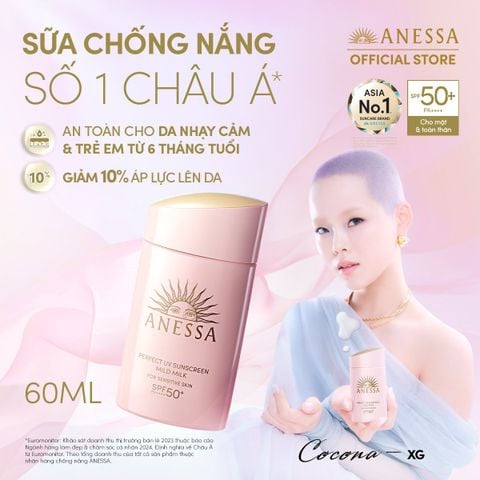  C25: DEAL 31 BACK-UP: SỮA CHỐNG NẮNG DƯỠNG DA DỊU NHẸ AN TOÀN CHO DA NHẠY CẢM VÀ TRẺ EM ANESSA MILD MILK SPF50+ PA++++ 60ML 