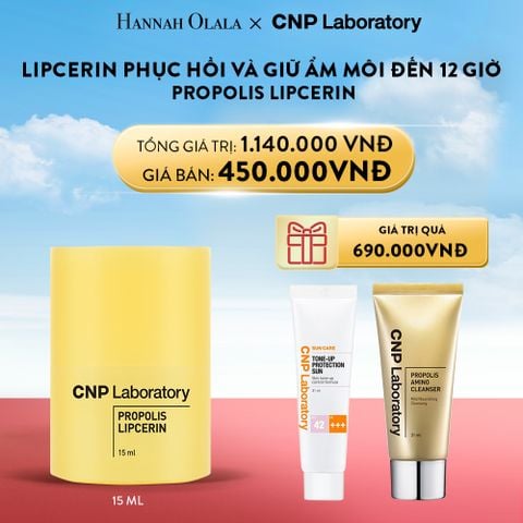  A51_DEAL 42: LIPCERIN PHỤC HỒI VÀ GIỮ ẨM MÔI ĐẾN 12 GIỜ CNP PROPOLIS LIPCERIN 15ML 
