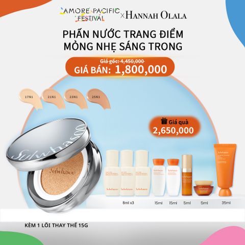  D90_DEAL 8: PHẤN NƯỚC TRANG ĐIỂM MỎNG NHẸ SÁNG TRONG (TẶNG KÈM LÕI THAY THẾ) SULWHASOO PERFECTING CUSHION AIRY 15GX2 