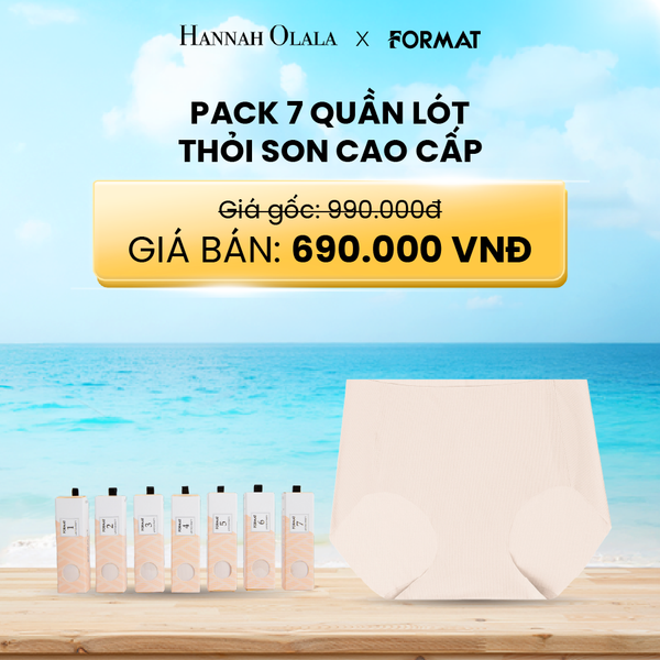  A75_DEAL 1: PACK 7 QUẦN LÓT THỎI SON SIÊU MÁT MỊN FORMAT (BE FREE SIZE) 