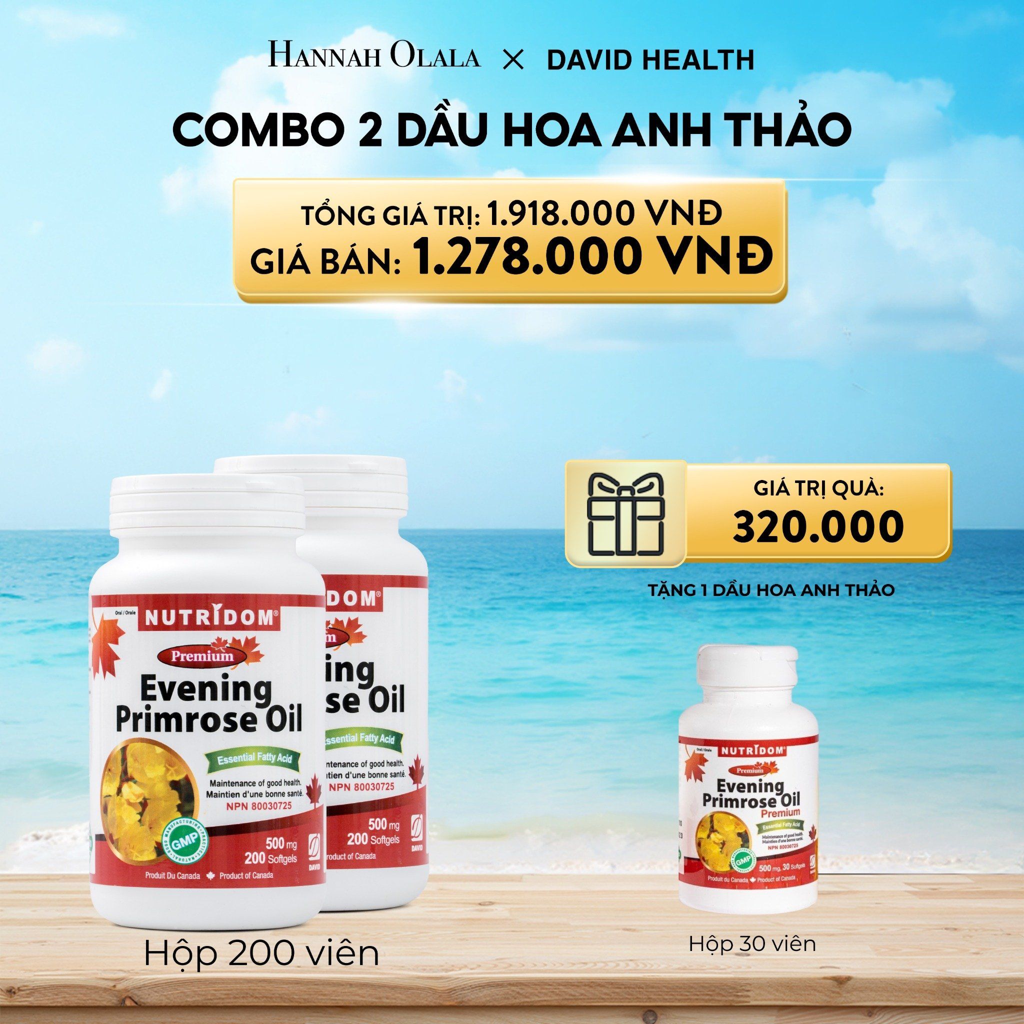  DEAL 1: [FLASH DEAL] MUA 2 HỘP DẦU HOA ANH THẢO CHIỀU (200 VIÊN) + TẶNG 1 DẦU HOA ANH THẢO 30 VIÊN 