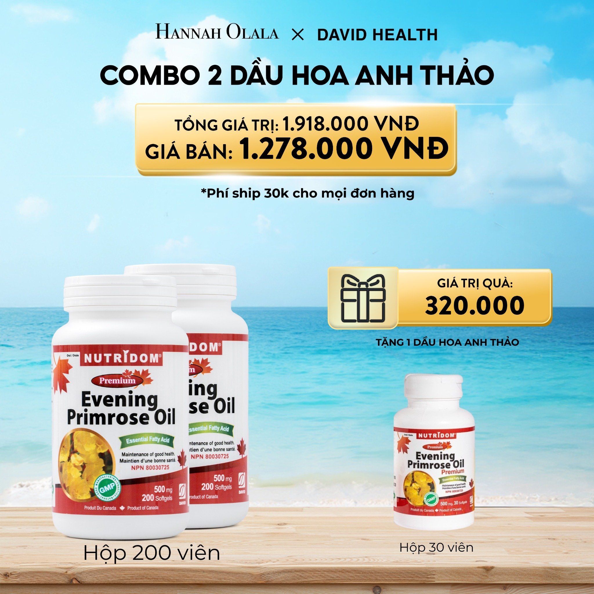  A238_DEAL 1: [FLASH DEAL] MUA 2 HỘP DẦU HOA ANH THẢO CHIỀU (200 VIÊN) + TẶNG 1 DẦU HOA ANH THẢO 30 VIÊN 