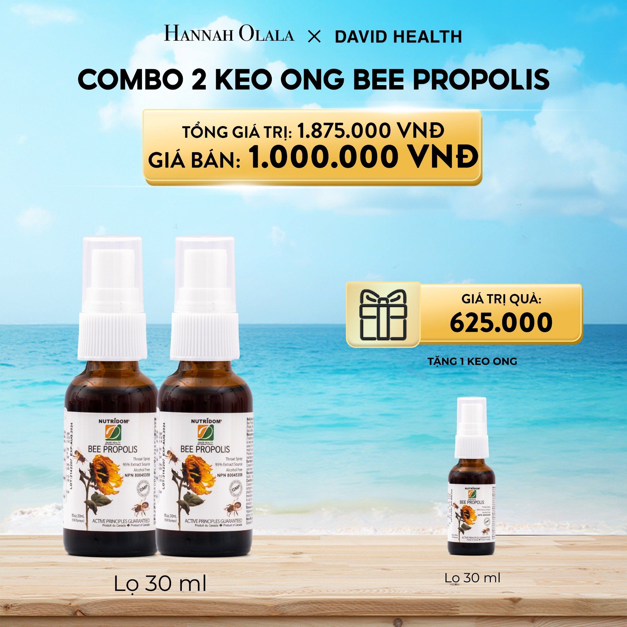  A245_DEAL 2: [FLASH DEAL] MUA 2 KEO ONG BEE PROPOLIS 30ML + TẶNG 1 KEO ONG 