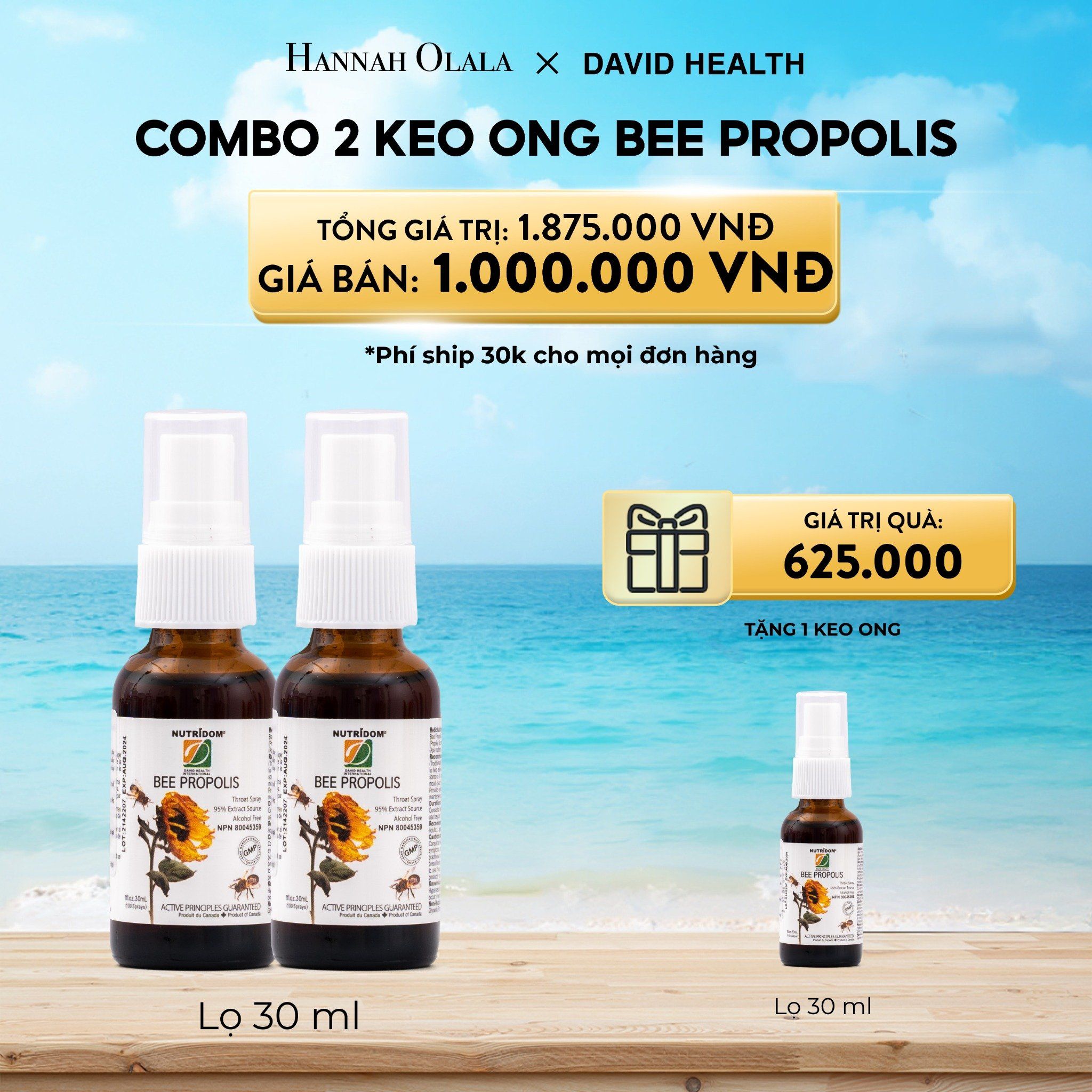  A245_DEAL 2: [FLASH DEAL] MUA 2 KEO ONG BEE PROPOLIS 30ML + TẶNG 1 KEO ONG 