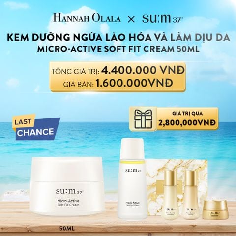  DEAL 35: KEM DƯỠNG NGỪA LÃO HÓA VÀ LÀM DỊU DA SU:M37 MICRO-ACTIVE SOFT FIT CREAM 50ML 