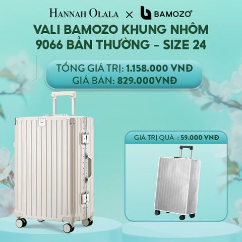  E1418: DEAL 2: VALI BAMOZO KHUNG NHÔM 9066 BẢN THƯỜNG (TẶNG BỌC VALI) 