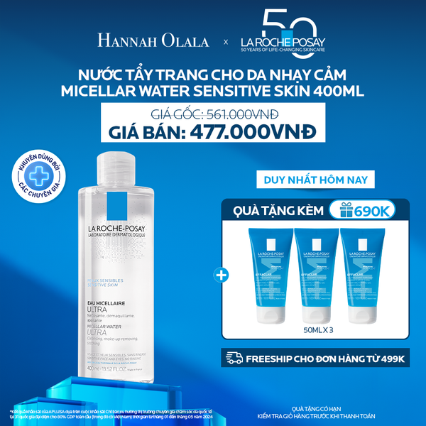  K2_DEAL 2: NƯỚC TẨY TRANG CHO DA NHẠY CẢM MICELLAR SENSITIVE SKIN 400ML 