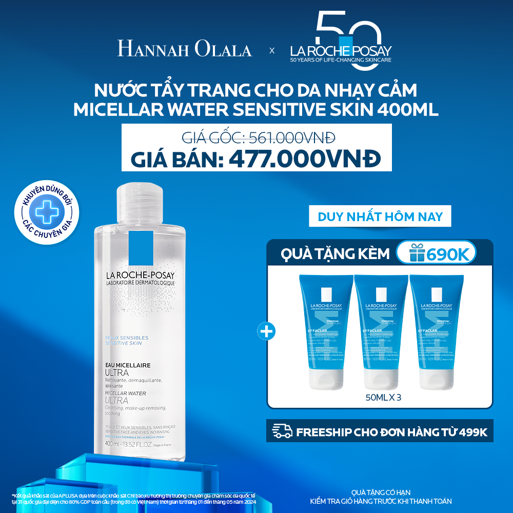  K2_DEAL 2: NƯỚC TẨY TRANG CHO DA NHẠY CẢM MICELLAR SENSITIVE SKIN 400ML 
