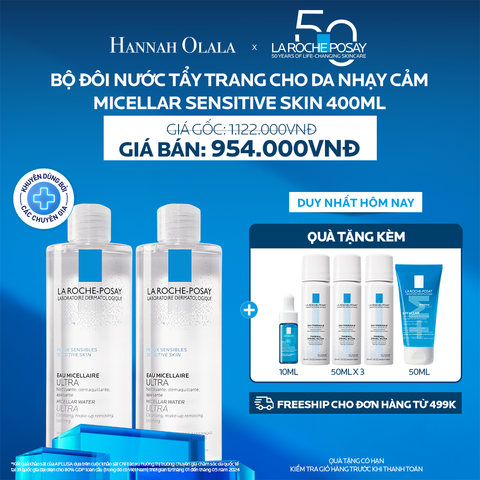  K10_DEAL 10: BỘ ĐÔI NƯỚC TẨY TRANG CHO DA NHẠY CẢM MICELLAR SENSITIVE SKIN 400ML 