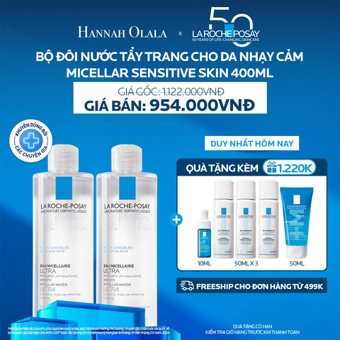  K10_DEAL 10: BỘ ĐÔI NƯỚC TẨY TRANG CHO DA NHẠY CẢM MICELLAR SENSITIVE SKIN 400ML 