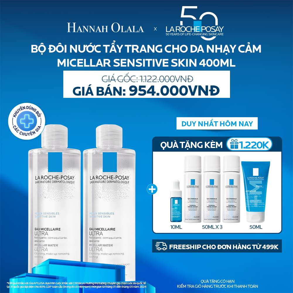  K10_DEAL 10: BỘ ĐÔI NƯỚC TẨY TRANG CHO DA NHẠY CẢM MICELLAR SENSITIVE SKIN 400ML 