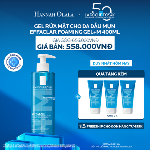  K4_DEAL 4: GEL RỬA MẶT SẠCH SÂU CHO DA DẦU MỤN EFFACLAR FOAMING GEL 400ML 