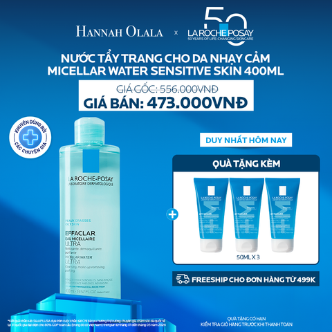  K3_DEAL 3: NƯỚC TẨY TRANG CHO DA DẦU MỤN NHẠY CẢM EFFACLAR MICELLAR 400ML 