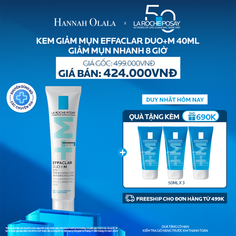 K5_DEAL 5: KEM DƯỠNG HỖ TRỢ CẢI THIỆN TÌNH TRẠNG MỤN VÀ VẾT THÂM EFFACLAR DUO+ M CHỈ SAU 8H 40ML 