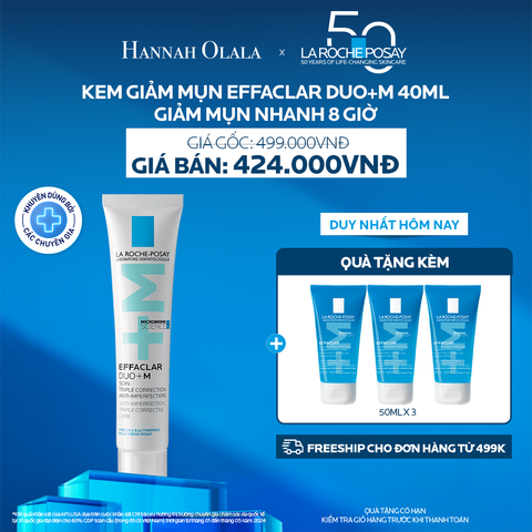 K5_DEAL 5: KEM DƯỠNG HỖ TRỢ CẢI THIỆN TÌNH TRẠNG MỤN VÀ VẾT THÂM EFFACLAR DUO+ M CHỈ SAU 8H 40ML 