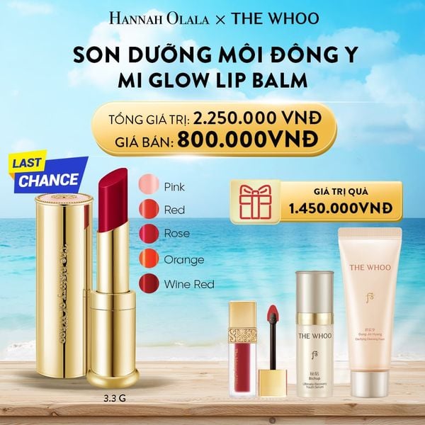  DEAL 09: SON DƯỠNG MÔI ĐÔNG Y WHOO GONGJINHYANG MI GLOW LIP BALM 3.3G 