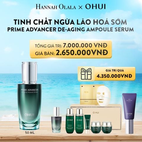  A285_DEAL 13: BỘ TINH CHẤT NGỪA LÃO HÓA SỚM OHUI PRIME ADVANCER DE-AGING AMPOULE SERUM 50ML 