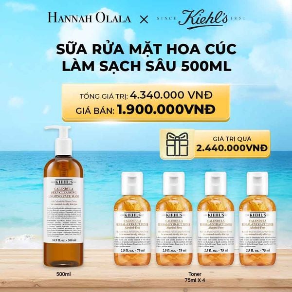 A703_DEAL 23: SỮA RỬA MẶT HOA CÚC KIEHL'S CALENDULA DEEP CLEANSING FOAMING FACE WASH 500ML 