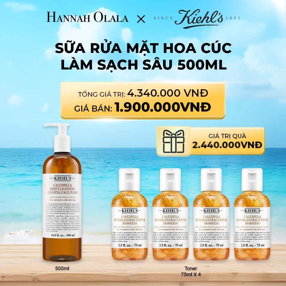  A703_DEAL 23: SỮA RỬA MẶT HOA CÚC KIEHL'S CALENDULA DEEP CLEANSING FOAMING FACE WASH 500ML 