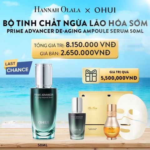  A24_DEAL 18: BỘ TINH CHẤT NGỪA LÃO HÓA SỚM OHUI PRIME ADVANCER DE-AGING AMPOULE SERUM 50ML 