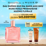  A163_Deal 2: DẦU DƯỠNG KHÔ ĐA NĂNG ÁNH NHŨ NUXE HUILE PRODIGIEUSE SHIMMERING DRY OIL 50ML (CHỌN HƯƠNG) 