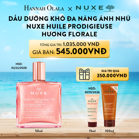  A163_Deal 2: DẦU DƯỠNG KHÔ ĐA NĂNG ÁNH NHŨ NUXE HUILE PRODIGIEUSE SHIMMERING DRY OIL 50ML (CHỌN HƯƠNG) 