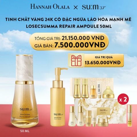  A50_DEAL 41: TINH CHẤT VÀNG 24K CÔ ĐẶC NGỪA LÃO HÓA MẠNH MẼ SU:M37 LOSECSUMMA REPAIR AMPOULE 50ML 