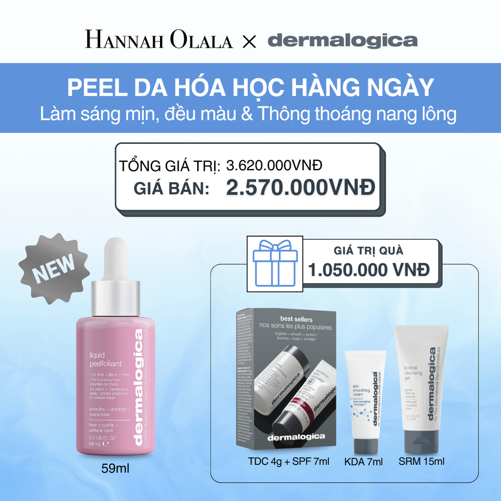  DEAL 4: (MỚI) PEEL CẢI THIỆN BỀ MẶT DA HÀNG NGÀY PHIÊN BẢN NÂNG CẤP LIQUID PEELFOLIANT - 59ML 