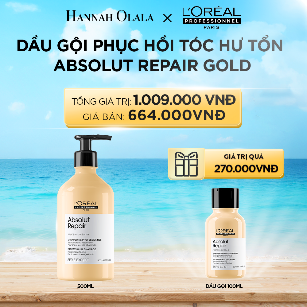  A382_DEAL 4: DẦU GỘI 500ML PHỤC HỒI TÓC HƯ TỔN ABSOLUT REPAIR 