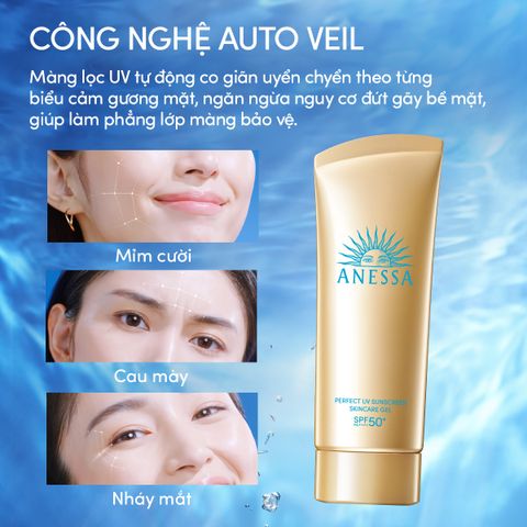  C6: DEAL 14: GEL CHỐNG NẮNG DƯỠNG DA DƯỠNG ẨM BẢO VỆ HOÀN HẢO ANESSA GOLD GEL SPF50+ PA++++ 90G 