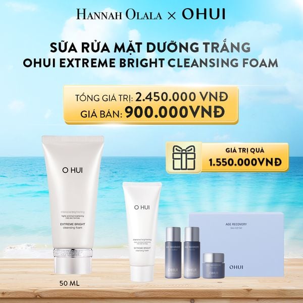  A287_DEAL 15: BỘ SỮA RỬA MẶT DƯỠNG TRẮNG OHUI EXTREME BRIGHT CLEANSING FOAM 160ML+100ML 