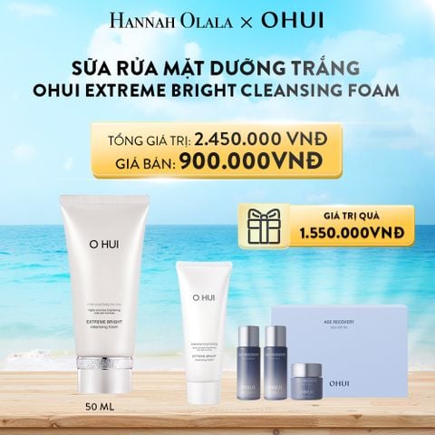  A287_DEAL 15: BỘ SỮA RỬA MẶT DƯỠNG TRẮNG OHUI EXTREME BRIGHT CLEANSING FOAM 160ML+100ML 