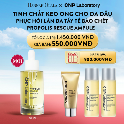  A59_DEAL 50: TINH CHẤT KEO ONG CHO DA DẦU PHỤC HỒI LÀN DA TẨY TẾ BÀO CHẾT CNP PROPOLIS RESCUE AMPULE 50ML 