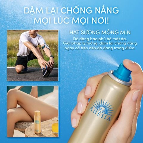  C3: DEAL 11: COMBO CHỐNG NẮNG TOÀN DIỆN CHO CÁC HOẠT ĐỘNG NGOÀI TRỜI CHO MẶT - TOÀN THÂN ANESSA GOLD MILK 60ML + GOLD GEL 90G + GOLD SPRAY 60G 