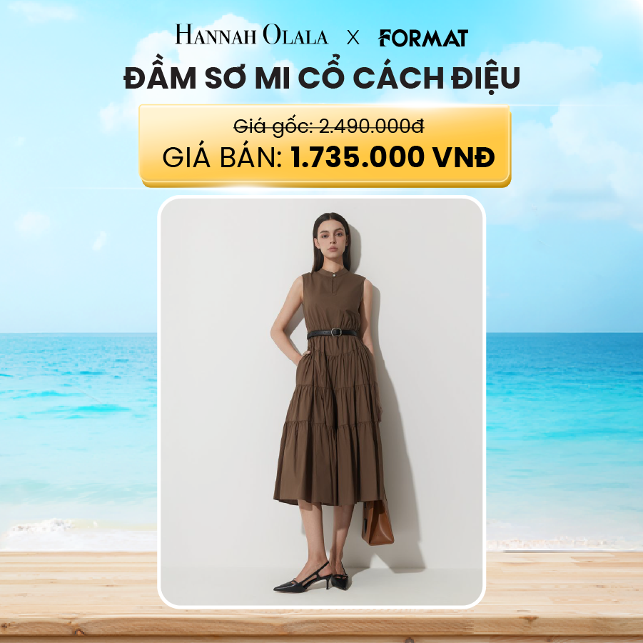  A77_DEAL 6: ĐẦM SƠ MI CỔ CÁCH ĐIỆU FORMAT 
