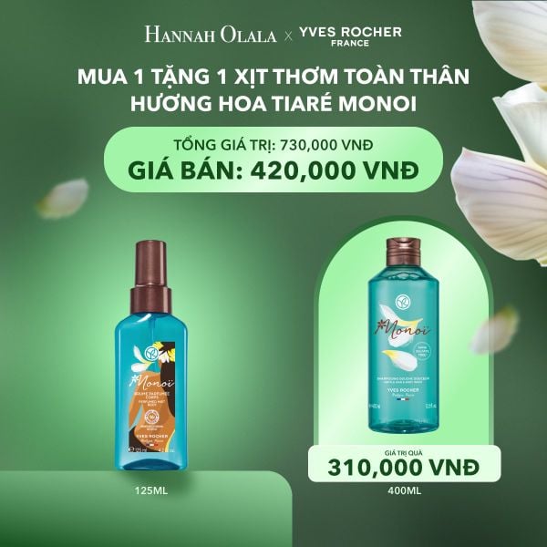  T12_DEAL 6: MUA XỊT THƠM TOÀN THÂN HƯƠNG HOA TIARÉ MONOI TẶNG SỮA TẮM 400ML 