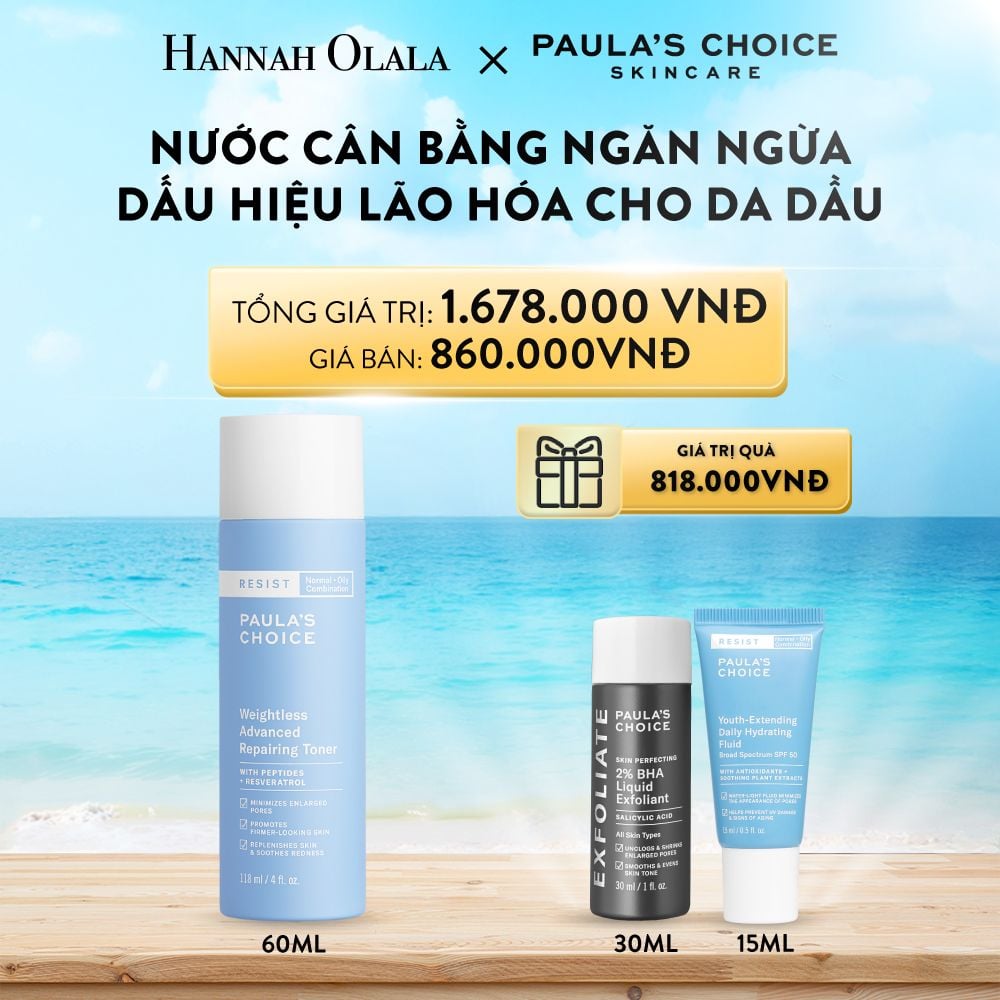  A469_DEAL 8: TONER SIÊU NHẸ KỀM DẦU VÀ NGỪA LÃO HOÁ RESIST WEIGHTLESS ADVANCED REPAIRING TONER 118ML 