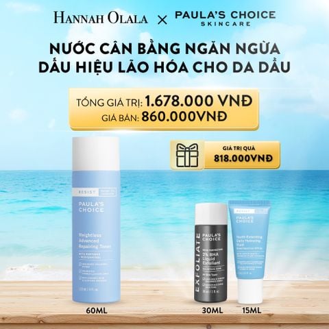  A469_DEAL 8: TONER SIÊU NHẸ KỀM DẦU VÀ NGỪA LÃO HOÁ RESIST WEIGHTLESS ADVANCED REPAIRING TONER 118ML 