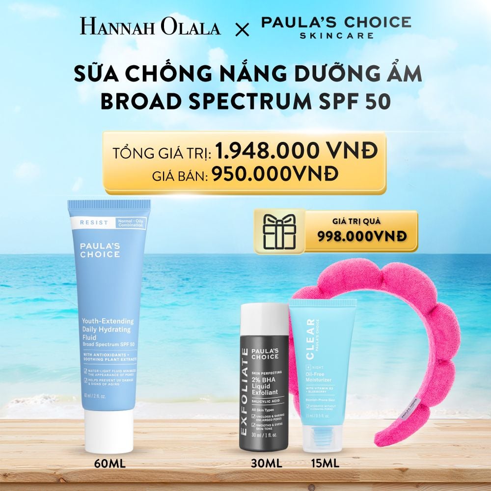  A468_DEAL 7: KEM CHỐNG NẮNG SPF50 KÈM DƯỠNG ẨM RESIST YOUTH-EXTENDING DAILY HYDRATING FLUID SPF 50 60ML 